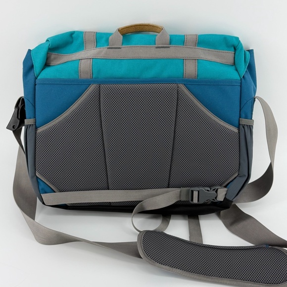 L.L. Bean Laptop Messenger Bag, Colorblock Turquoise/Blue/Grey - Picture 9 of 11